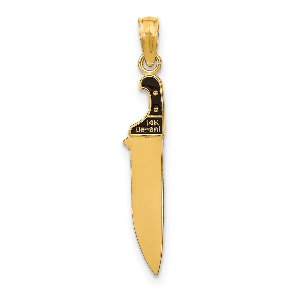 14K 3-D Black Enameled Butcher Knife Charm
