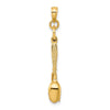 14K 3-D Black Enameled Knife, Fork, Spoon Moveable Charm