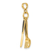 14K 3-D Black Enameled Knife, Fork, Spoon Moveable Charm