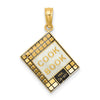 14K Black and White Enameled 3-D Cook Book Charm