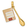 14K Red and White Enameled 3-D Cook Book and Spoon Charm