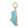 14k Blue Enameled 3-D Baby Shoe with Bow Pendant