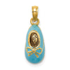 14k Blue Enameled 3-D Baby Shoe with Bow Pendant