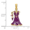 14K 3-D Purple Enameled Dress with Moveable Dangle Shoe Charm