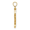 14k 3-D  Blue Enamel Fish Bone Charm