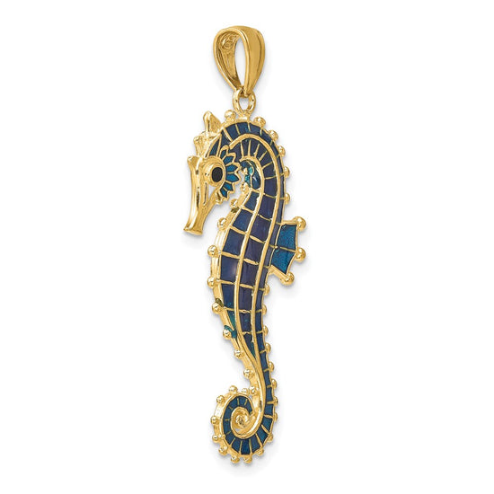 Gold Polished Seahorse Pendants