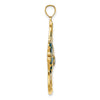 14K Blue Enameled Large Angelfish Charm