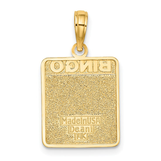 14K Enameled Bingo Card Charm