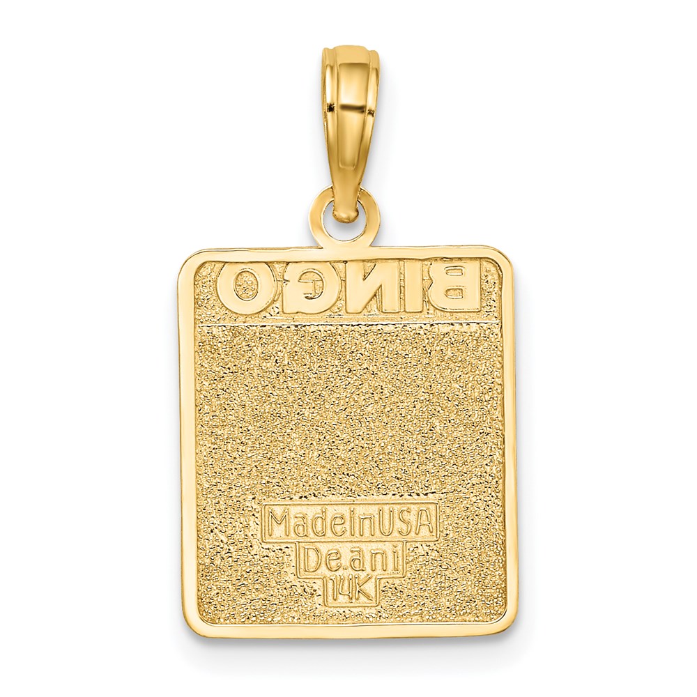 14K Enameled Bingo Card Charm