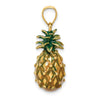 14K Green Enameled Polished 3-D Pineapple Charm