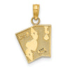 14K Enameled Jack of Clubs and Ace of Hearts Cards Charm