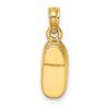 14K and White Rhodium 3-D Light Blue Enamel Baby Shoe Charm