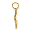 14K Polished 2-D Red Enamel Hat Charm