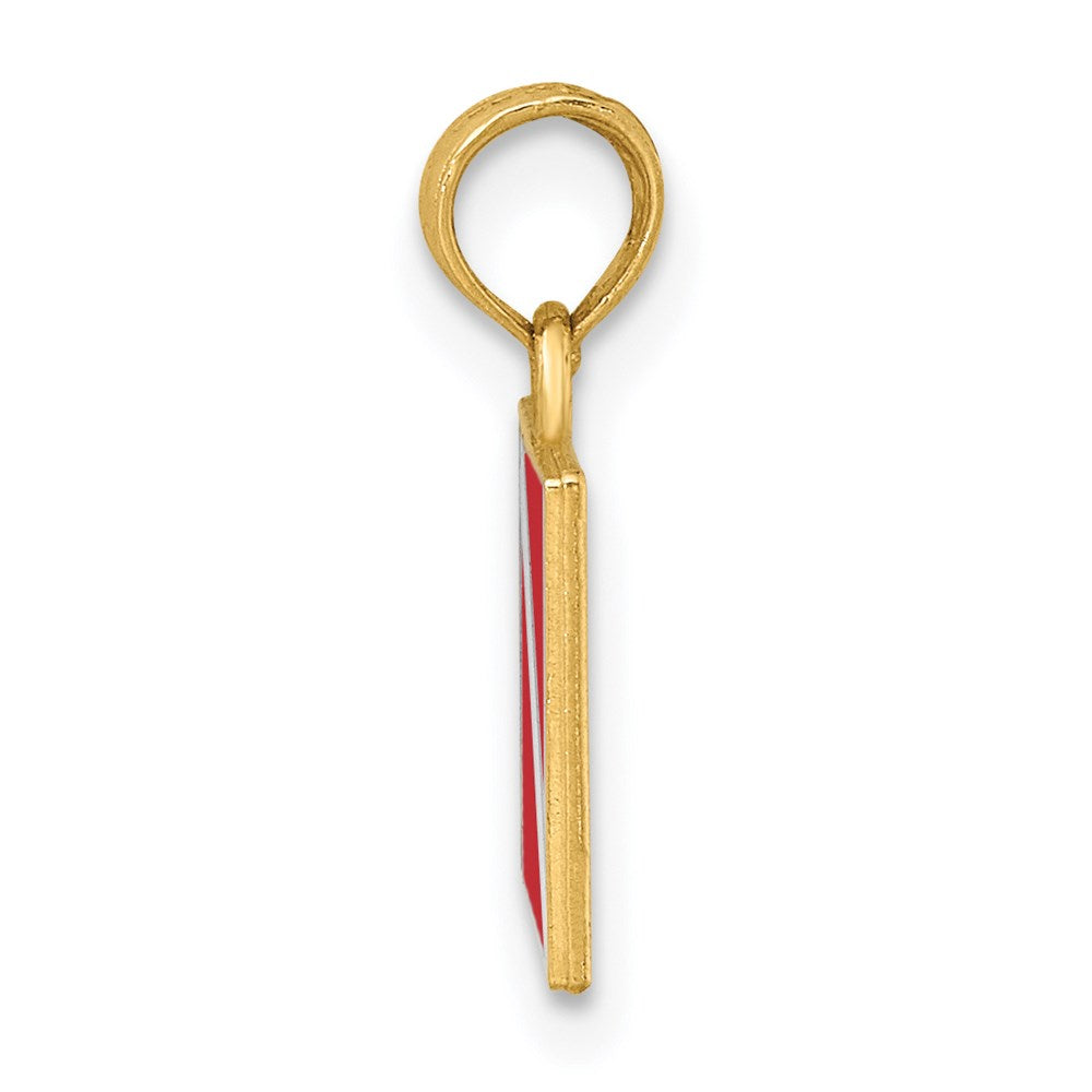 14K Dive Flag with Red and White Enamel Charm