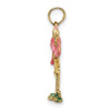 14K 3-D Pink Enameled Flamingo Charm