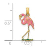 14K 3-D Pink Enameled Flamingo Charm