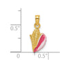 14k Textured Pink and White Enamel Conch Shell Pendant