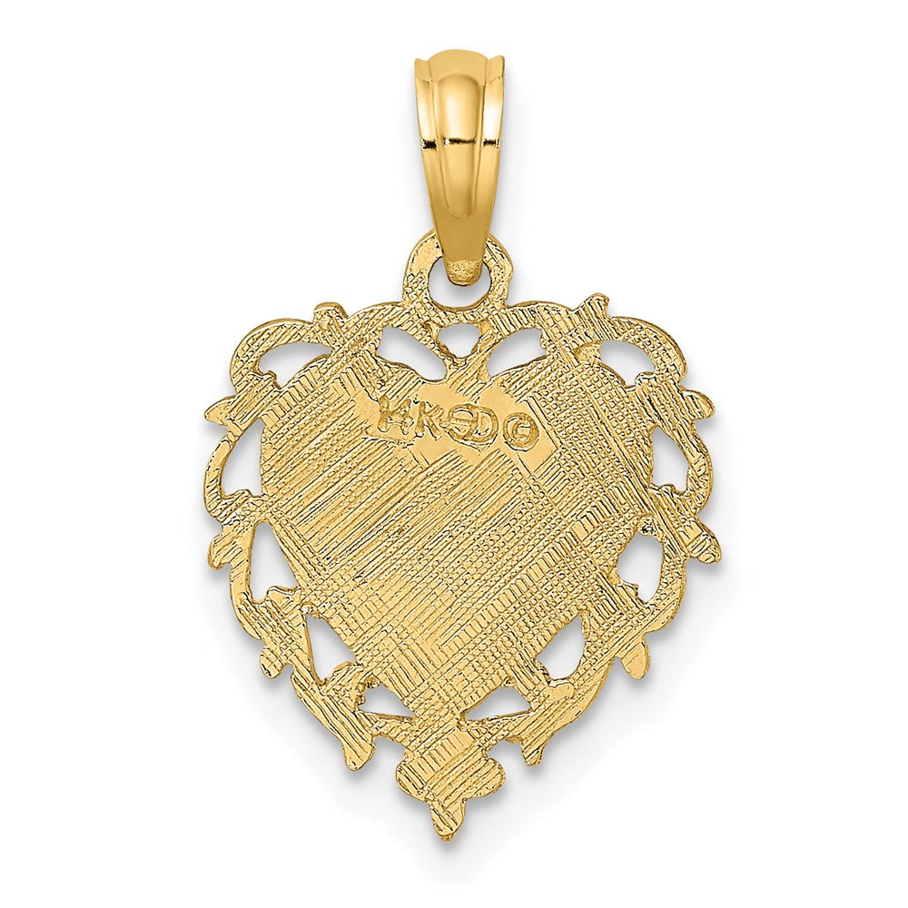 14K LOVE In Heart Charm