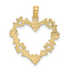 14K Cut-Out Floral Border Heart Charm