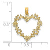14K Cut-Out Floral Border Heart Charm