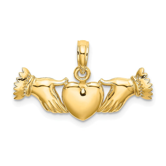 Gold Polished Claddagh Pendants
