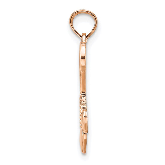 Gold Heart with Double Heart Tassle Pendant