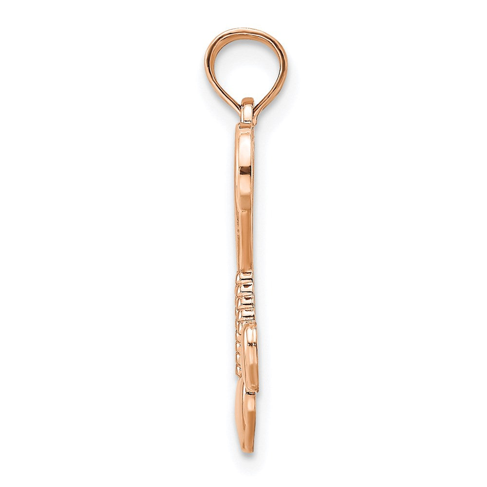 Gold Heart with Double Heart Tassle Pendant