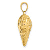 14K Polished 3-D Diamond-cut Filigree Puffed Heart Charm