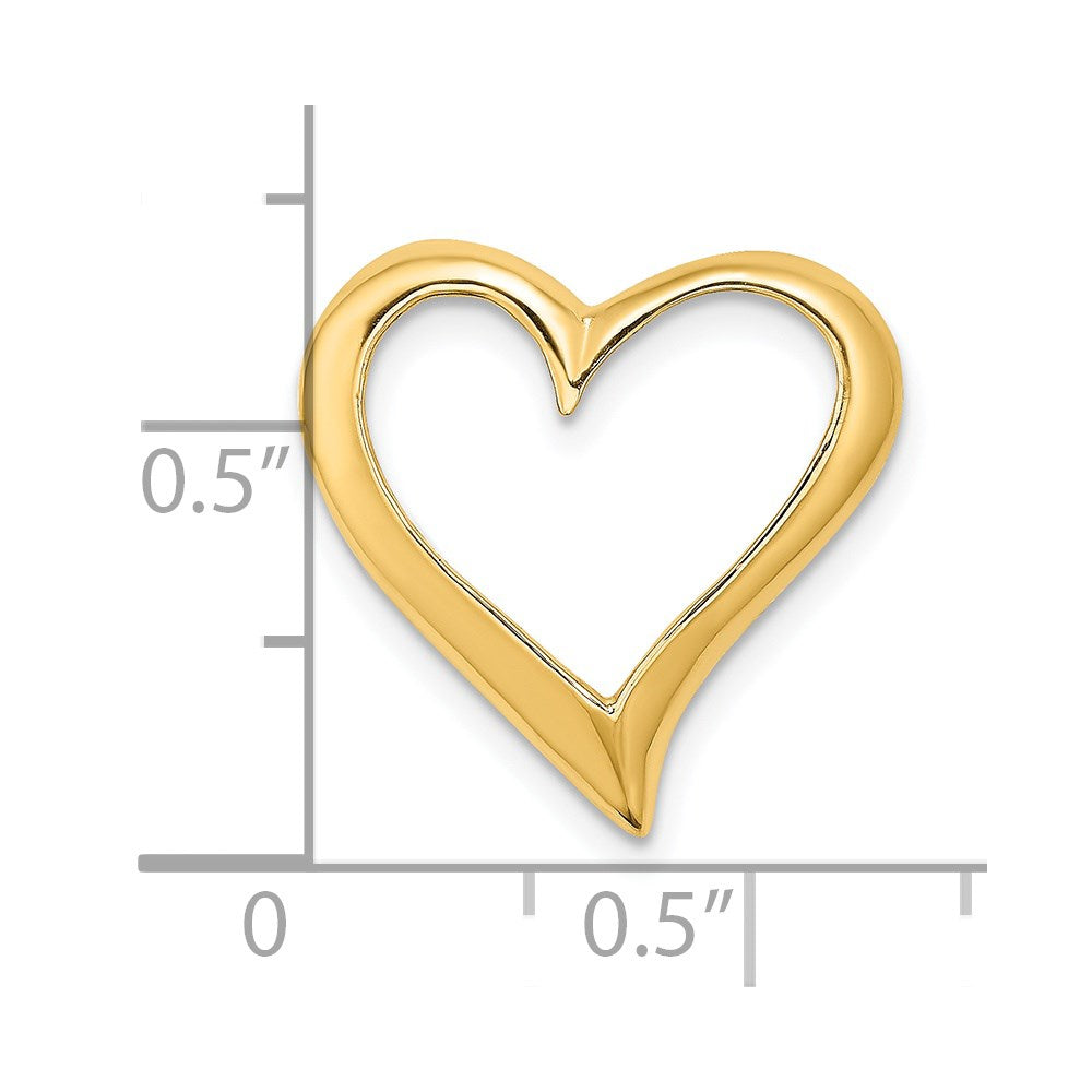14K Large Floating Heart Chain Slide