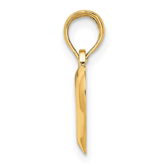 14K Polished Teardrop Heart Charm
