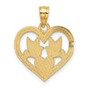 14K Doves In Heart Charm