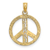 Gold Polished Peace Sign Pendants