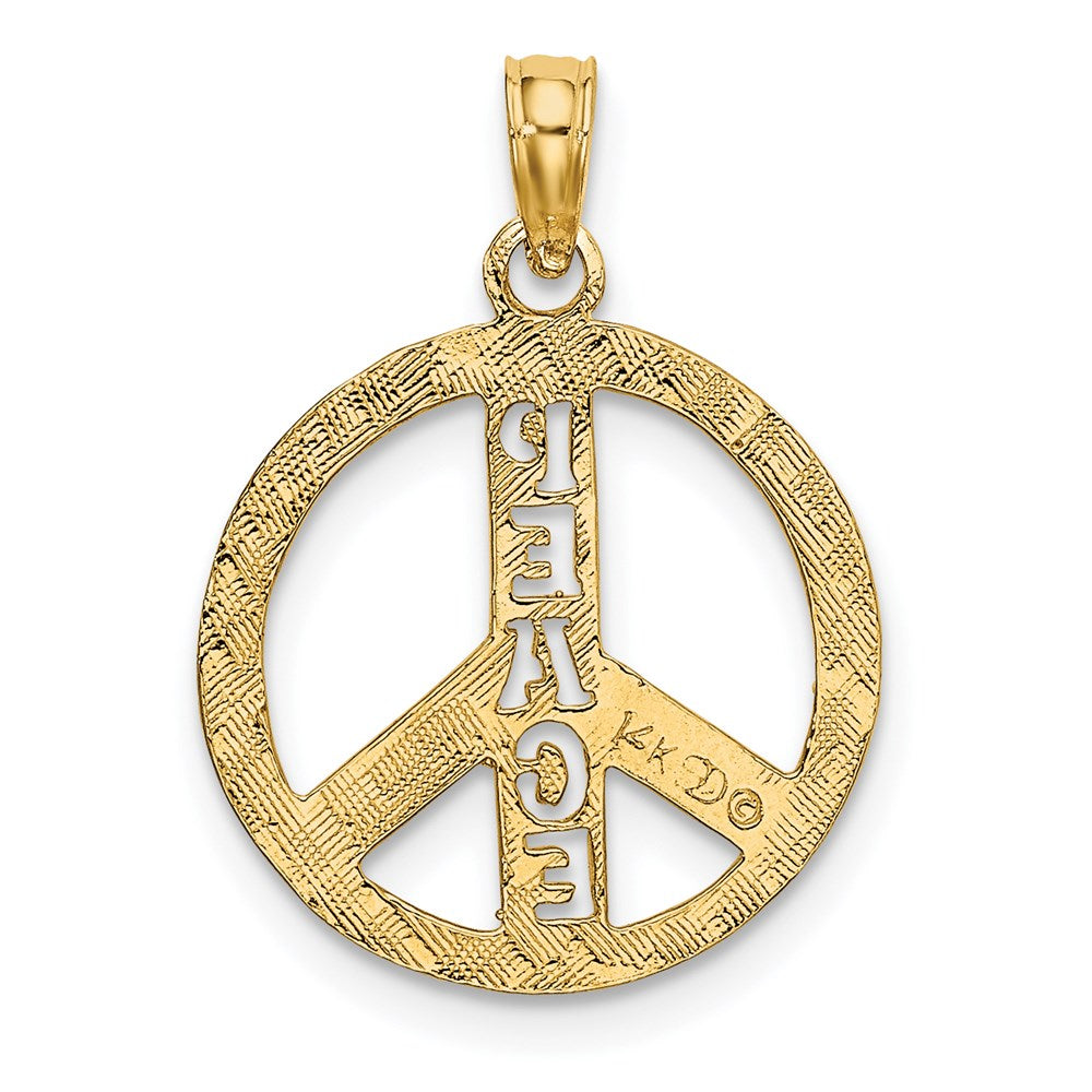Gold Polished Peace Sign Pendants