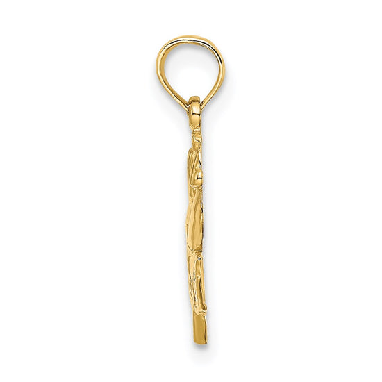 14K Polished Rose Charm