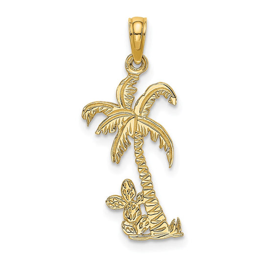 14K Palm Tree with Cactus Charm