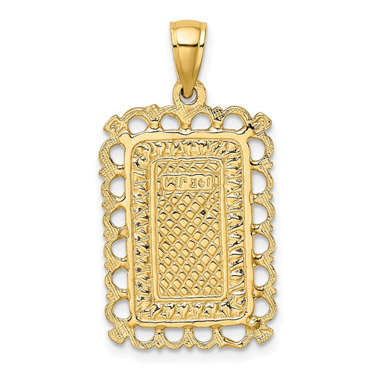 14K Queen of Hearts Playing Card Charm