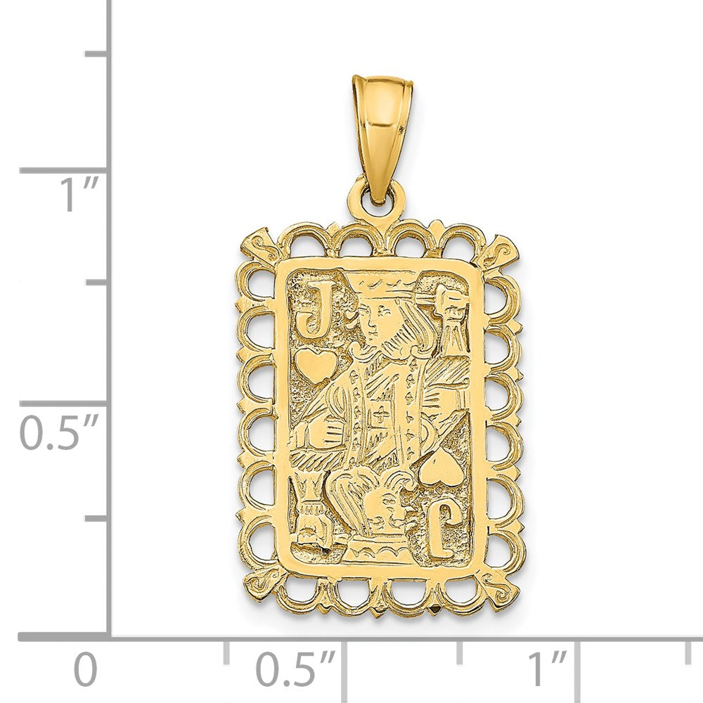14K Jack of Hearts Playing Card Charm