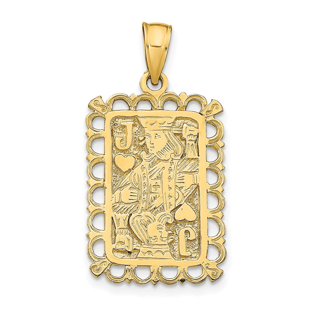 14K Jack of Hearts Playing Card Charm