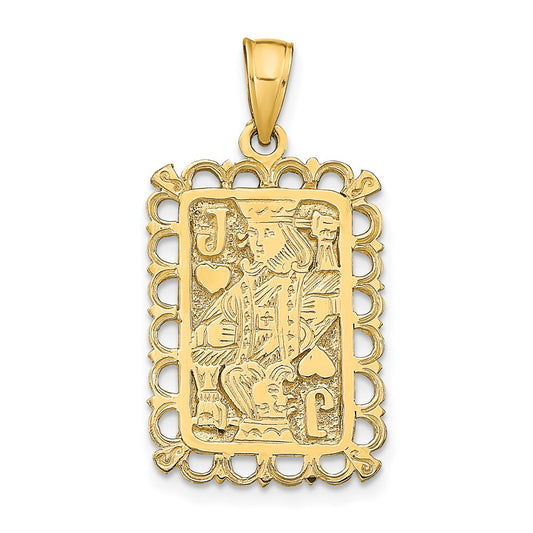 14K Jack of Hearts Playing Card Charm