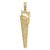 14K 3-D Flat Hand Saw Charm