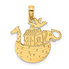 14K Textured Flat Noahs Ark Charm