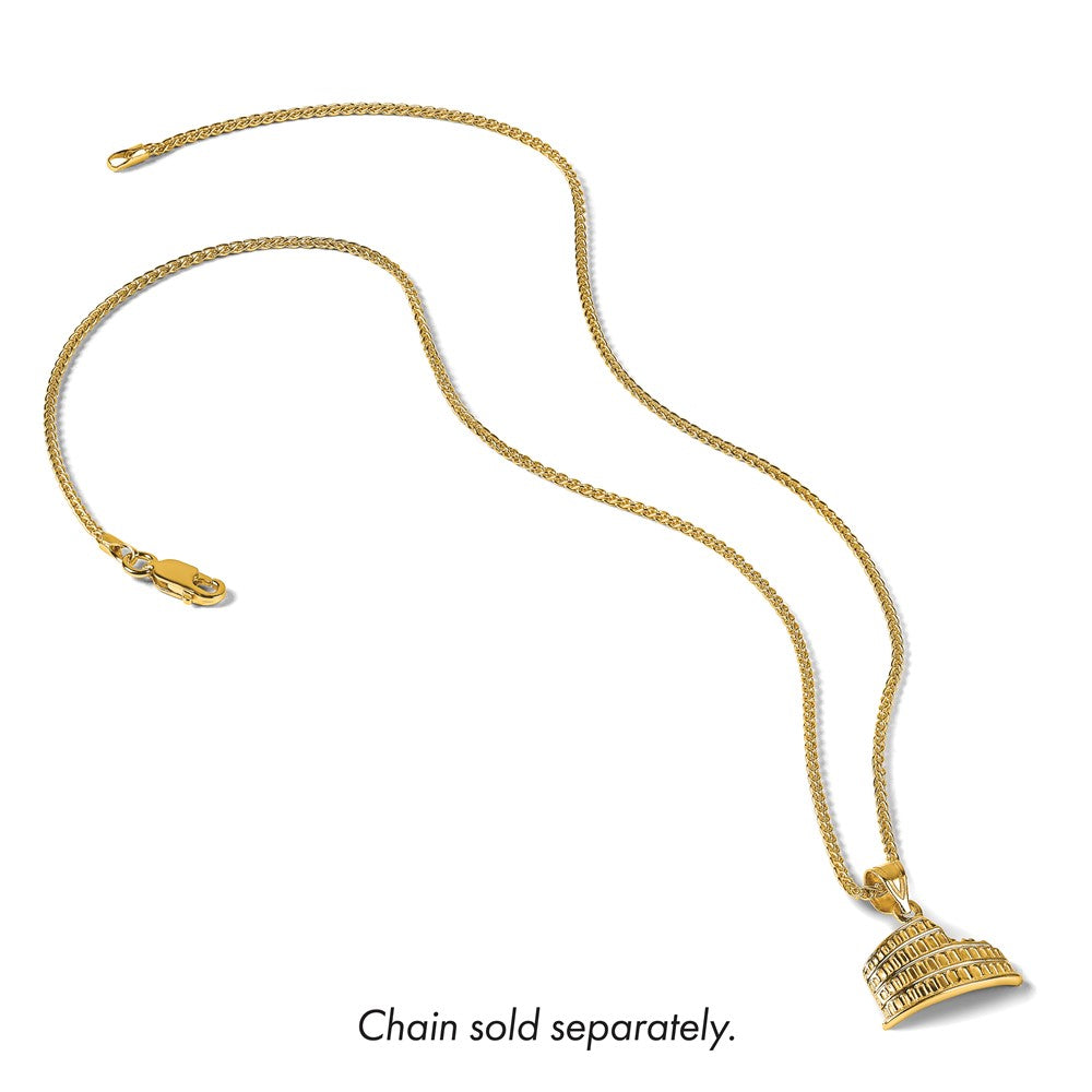 14K Textured 2-D Colosseum Charm