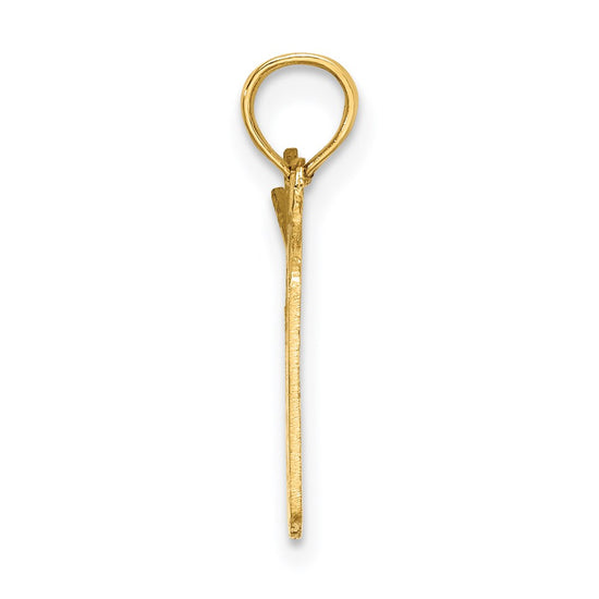 14K Polished Drum and Sticks Charm