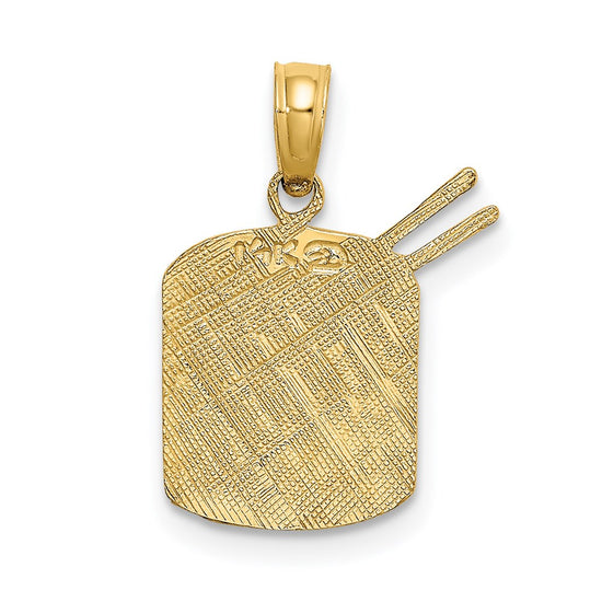 14K Polished Drum and Sticks Charm