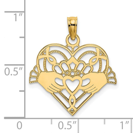 Gold Polished Claddagh Pendants