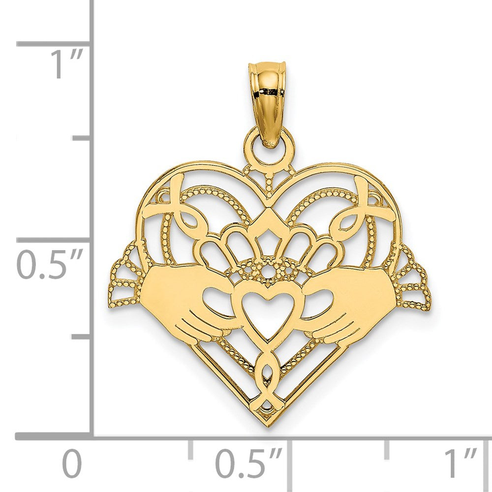 Gold Polished Claddagh Pendants