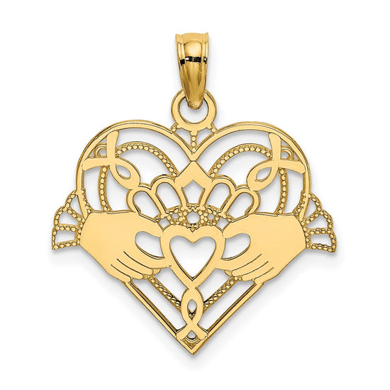 Gold Polished Claddagh Pendants