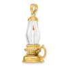 14K 3-D Glass Lantern with Enameled Candle Inside Charm