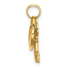 14K Moveable Dangling Heart Lock and Key Charm
