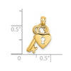 14K Moveable Dangling Heart Lock and Key Charm